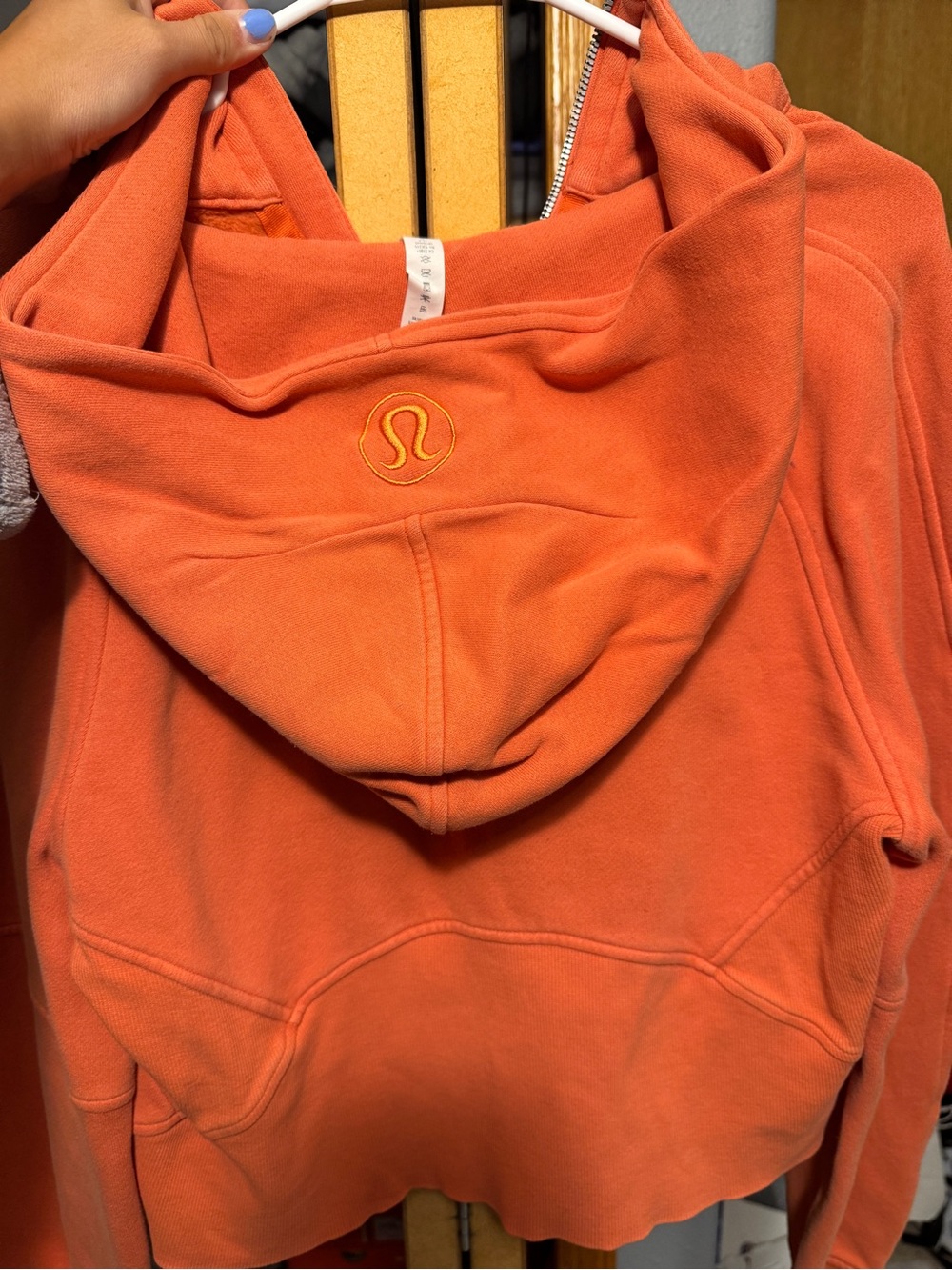 lululemon athletica Orange Hooded Pullover Sweatshirt